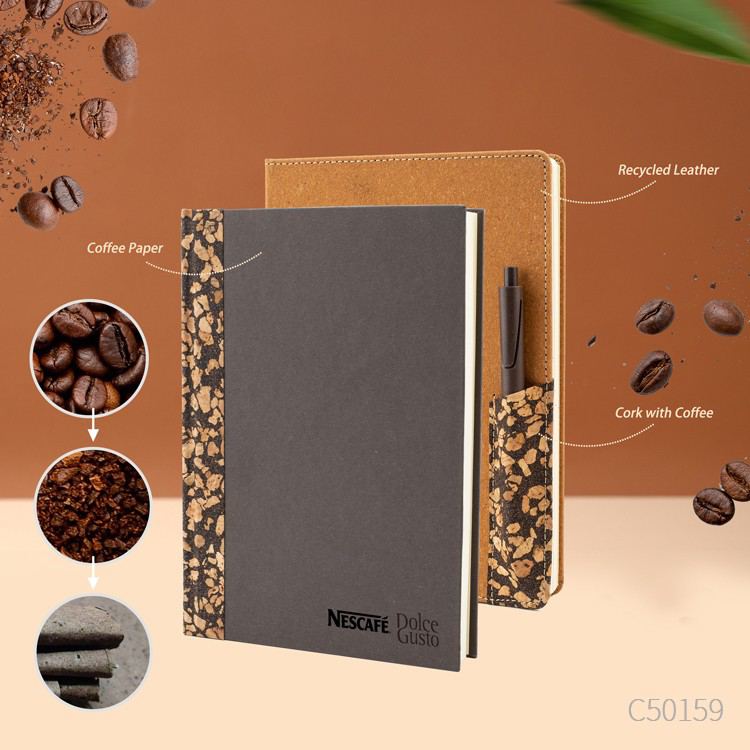 Wholesale custom  ECO-Friendly Coffee & Cork Notebooks Series Notebooks & Notepads