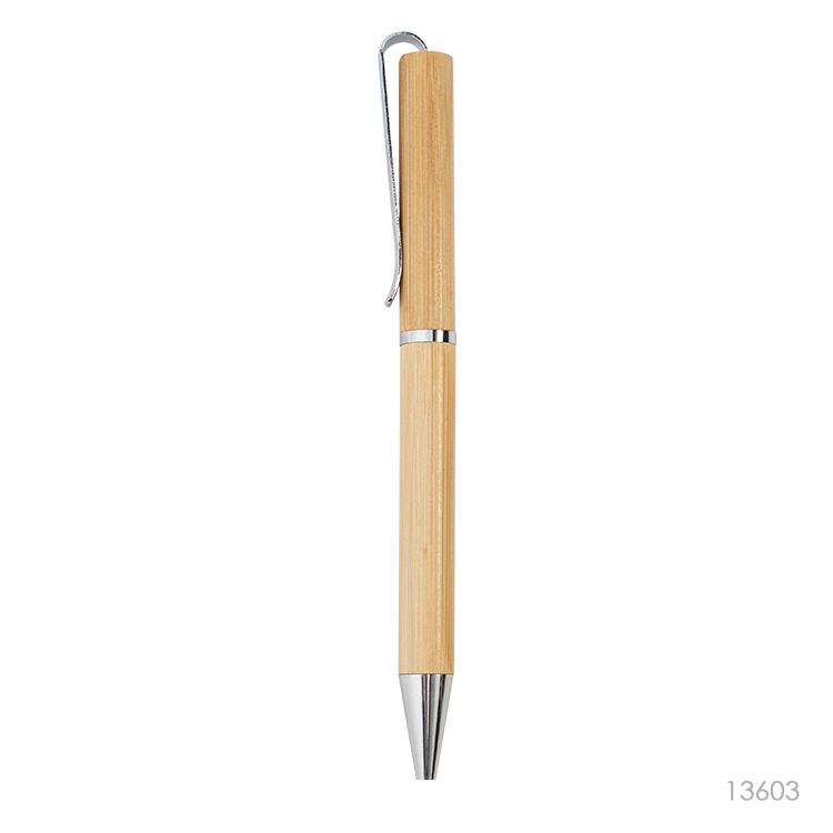 Wholesale custom  Metal Clip Bamboo Ballpoint pen Office Accessories 2