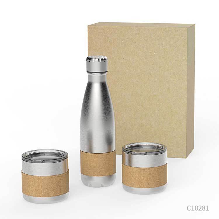 Wholesale custom  Eco-friendly Cork Water Bottle Set Cork