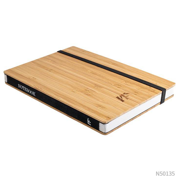 Wholesale custom  Eco-Friendly Notebooks Natural Bamboo Board Cover Bamboo 2
