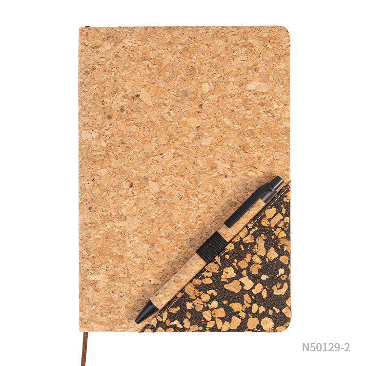 Wholesale custom  A5 Recycled Leather Cork Coffee Hardcover Notebook Coffee