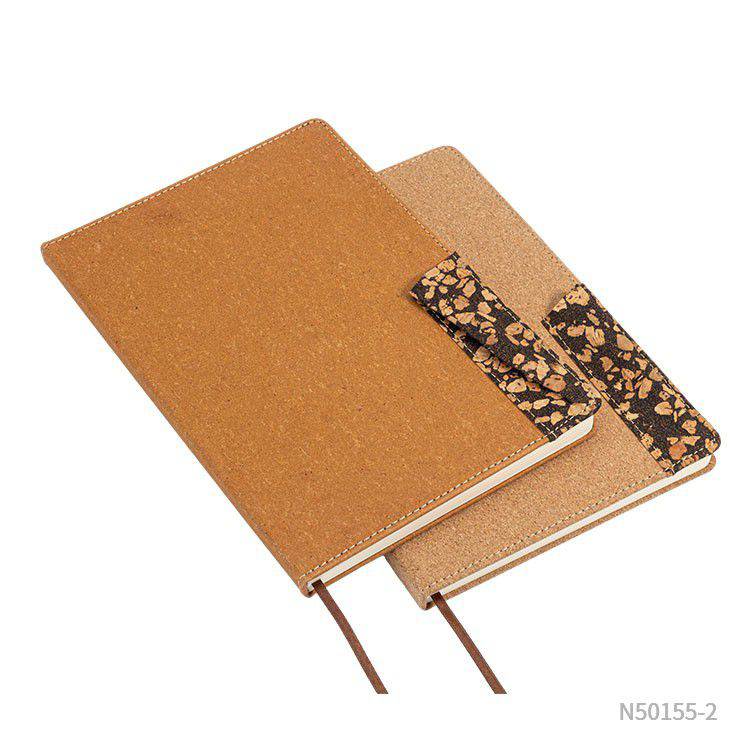 Wholesale custom  A5 Recycled Leather Cork Coffee Notebook Coffee 2