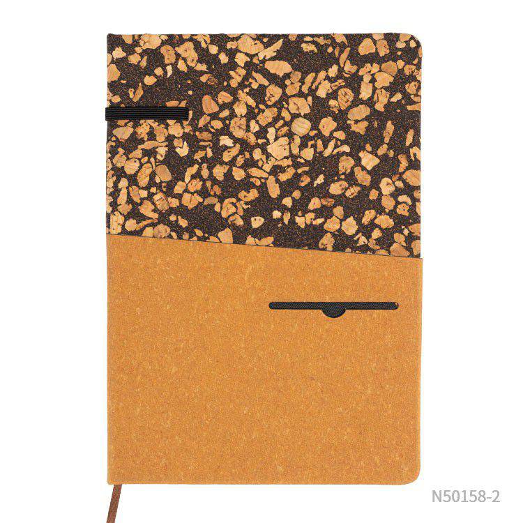 Wholesale custom  Recycled PU with Coffee Cork Splicing Cover Notebook Cork