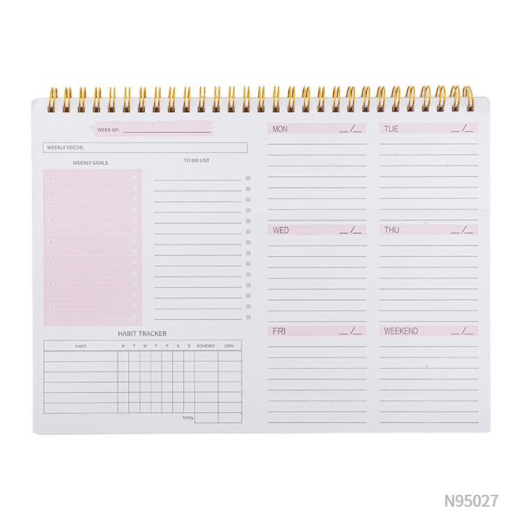Soft PP cover weekly planner