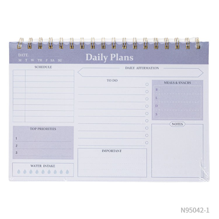 B5 daily planner spiral notes